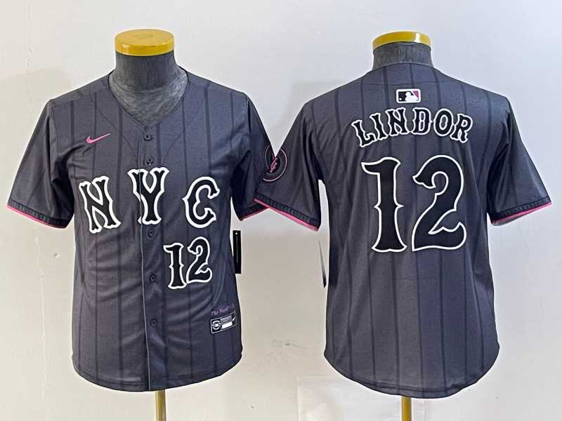 Youth New York Mets #12 Francisco Lindor Number Grey 2024 City Connect Cool Base Stitched Jersey,We sell and wholesale Youth New York Mets #12 Francisco Lindor Number Grey 2024 City Connect Cool Base Stitched Jersey on line form chian!